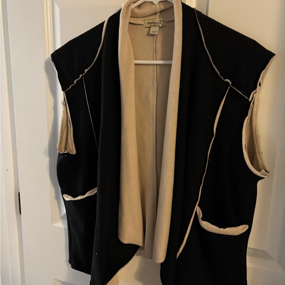 ONE WORLD Tan and Cream Vest